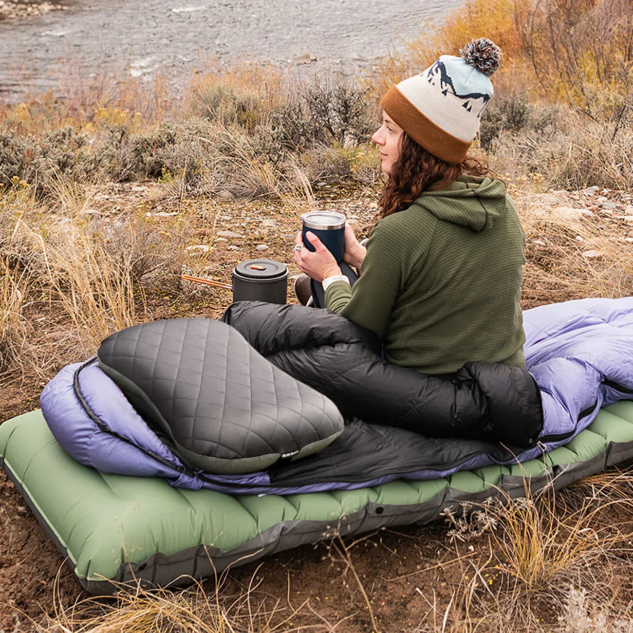 Camping Sleeping Pad - Built-in Pillow