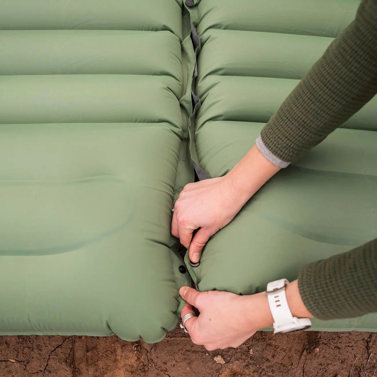 Camping Sleeping Pad - Built-in Pillow